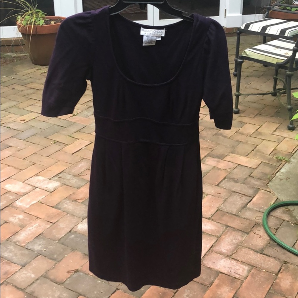 Short Sleeve Eggplant Colored Dress